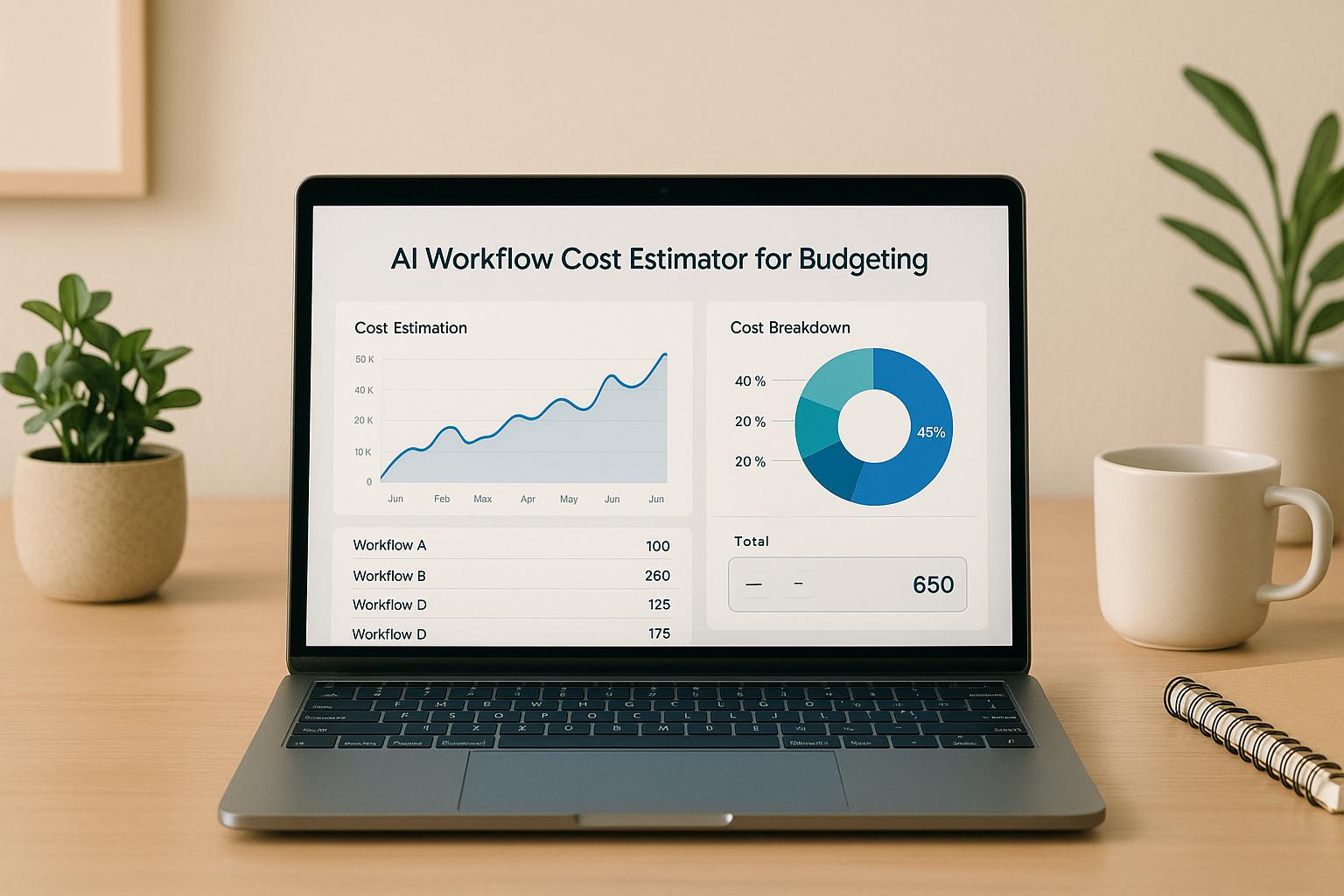 Estimador de costos de flujo de trabajo de IA para presupuestación